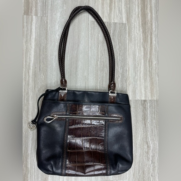 BrightonBlack & Dark Brown Leather Shoulder Bag - Mint Condition - Picture 11 of 11